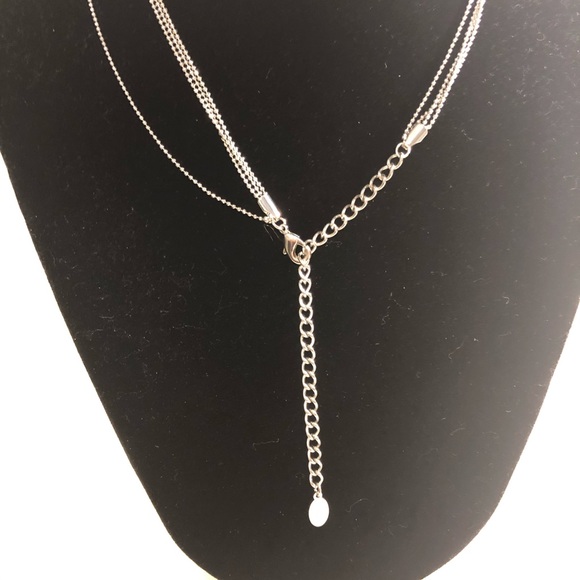 Silvertone Ball & Multi Chain Statement Necklace - Picture 3 of 7